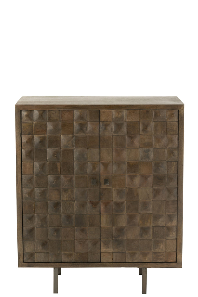 Kast Pino Metaal/Mangohout Bruin/Grijs