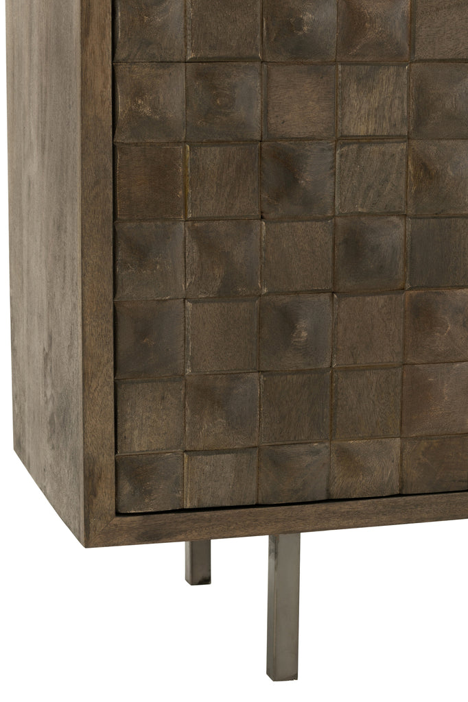Kast Pino Metaal/Mangohout Bruin/Grijs