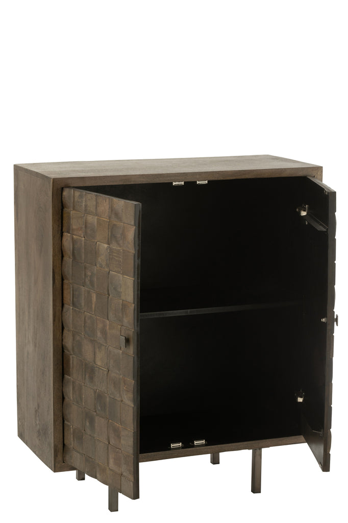 Kast Pino Metaal/Mangohout Bruin/Grijs
