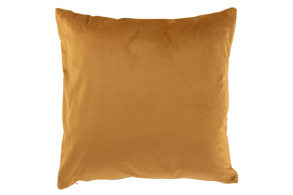 Kussen Chenille+Patroon Polyester Oker/Wit