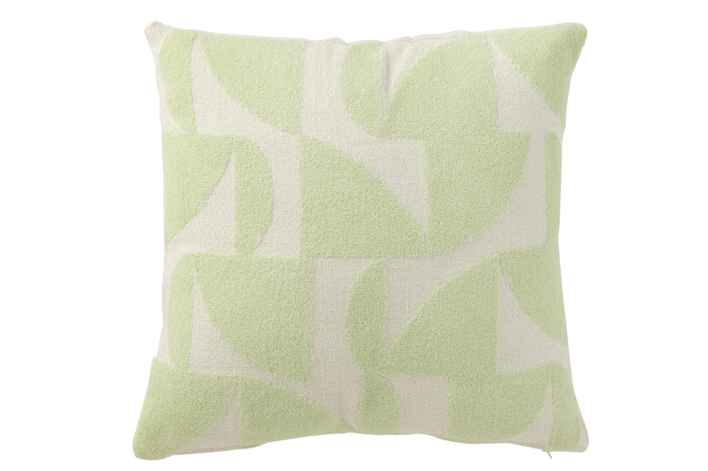 Kussen Geo Textile Wit/Mintgroen