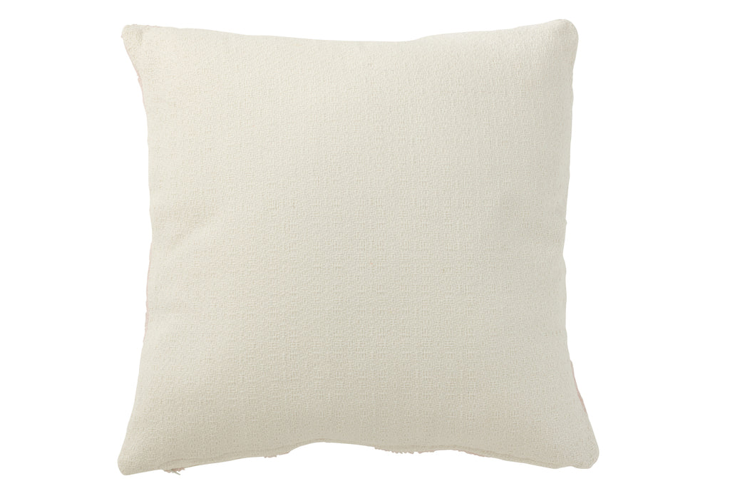 Kussen Geo Textile Wit/Lichtroze