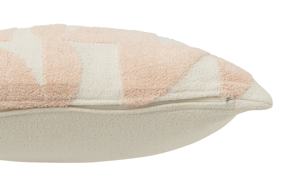 Kussen Geo Textile Wit/Zalm