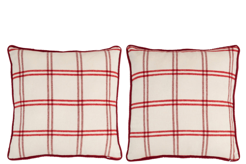 Kussen Tekst Polyester Rood/Wit Assortiment Van2