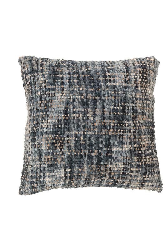 Kussen Tweed Acryl/Katoen Blauw/Wit