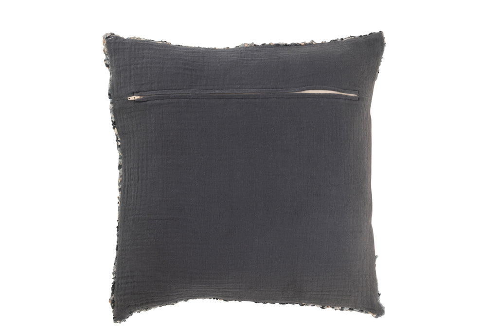 Kussen Tweed Acryl/Katoen Blauw/Wit