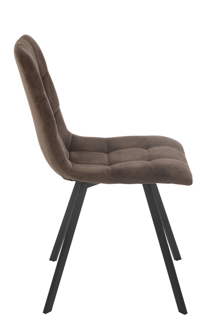 Eetkamerstoel Clark Metaal/Polyester Bruin