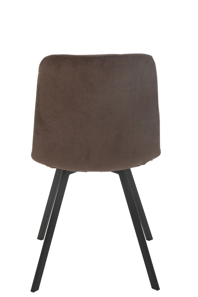 Eetkamerstoel Clark Metaal/Polyester Bruin