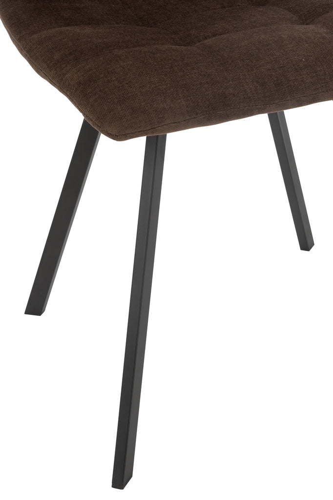 Eetkamerstoel Clark Metaal/Polyester Bruin