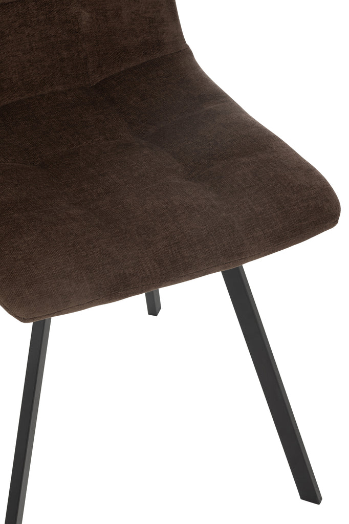 Eetkamerstoel Clark Metaal/Polyester Bruin