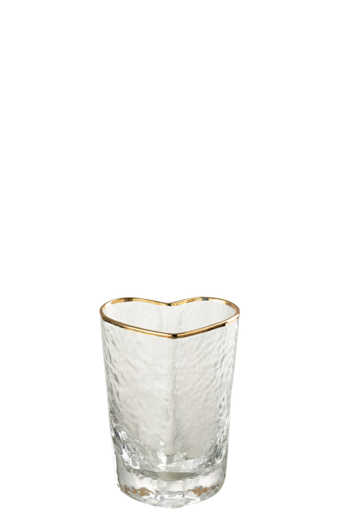 Drinkglas Hart Glas Goud/Transparant