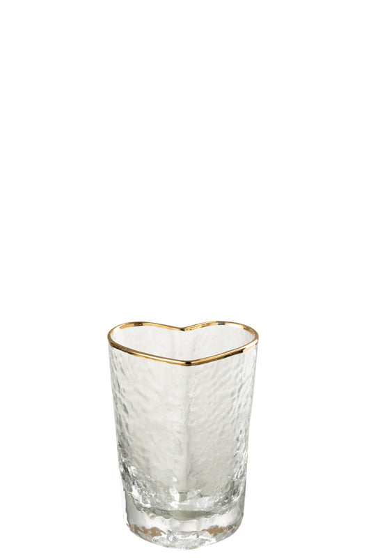 Drinkglas Hart Glas Goud/Transparant