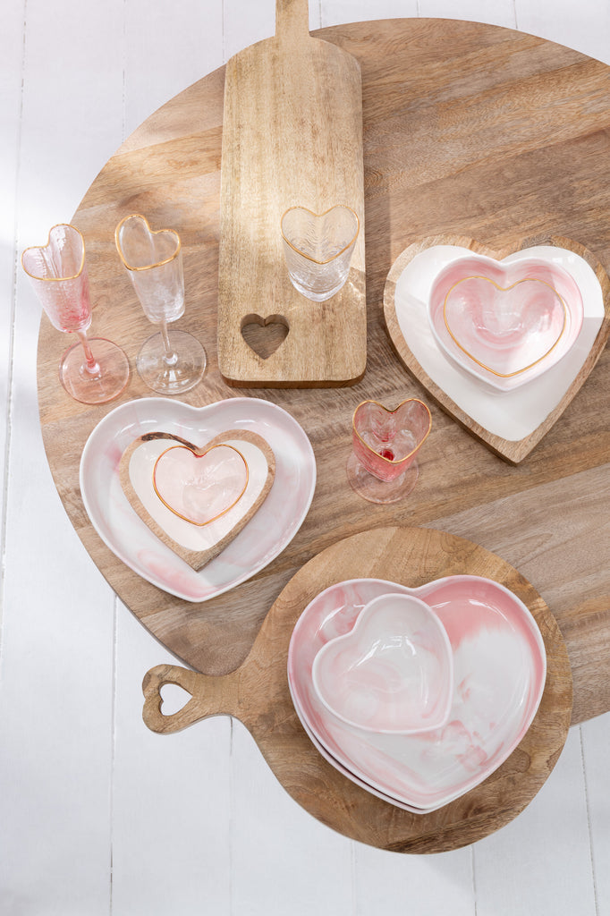 Drinkglas Hart Glas Goud/Transparant