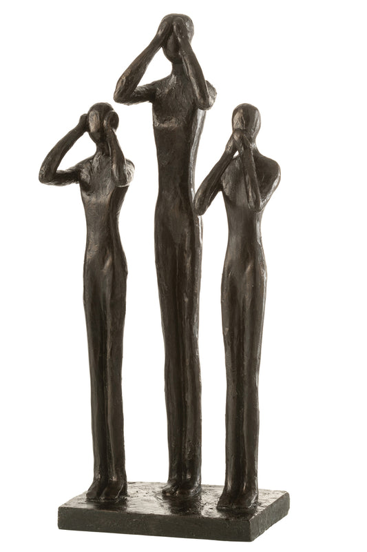 Figuren Zien/horen/spreken Poly Donkerbruin