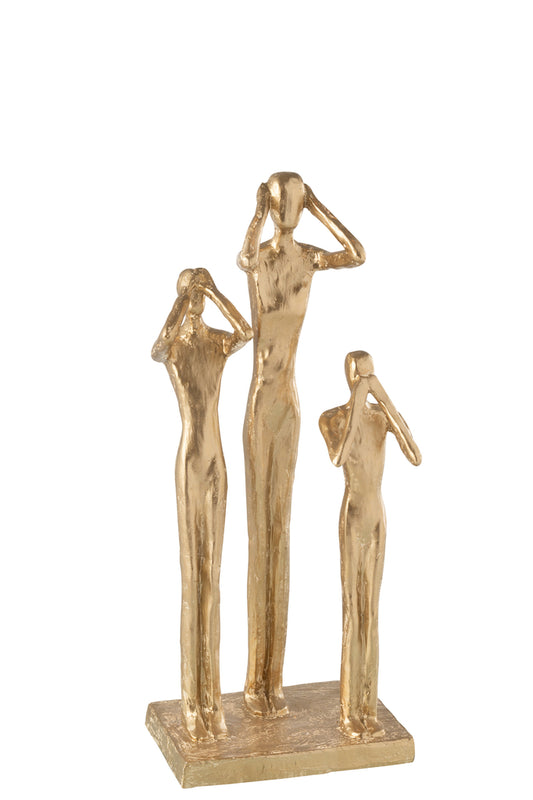 Figuren Zien/Horen/Spreken Hars Goud