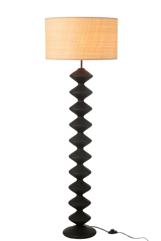 Staande lamp Rups Populier Hout Zwart/Natuurlijk