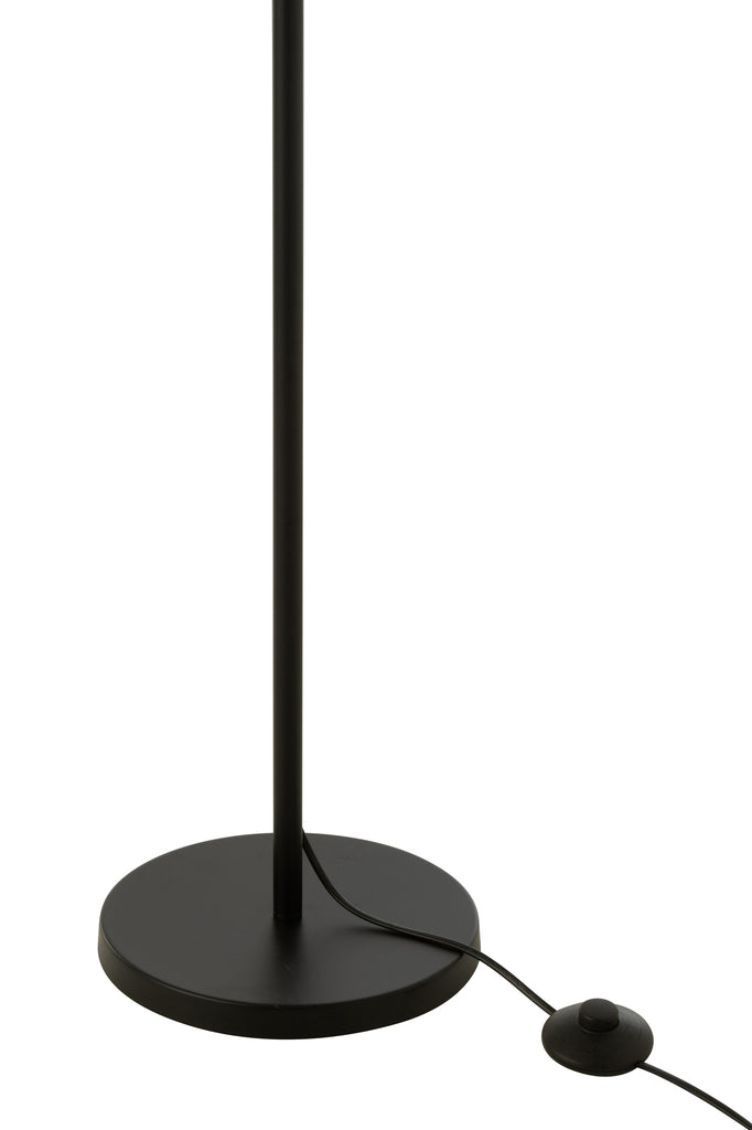 Staande lamp Metaal/Rotan Zwart/Natuurlijk