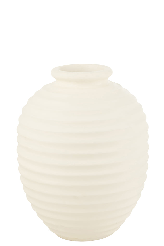 Bloempot Ovaal Terracotta Wit Groot