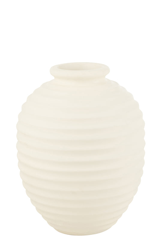 Bloempot Ovaal Terracotta Wit Groot