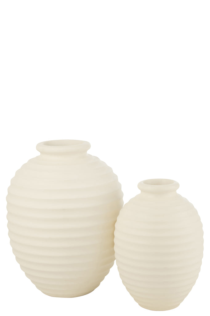 Bloempot Ovaal Terracotta Wit Groot