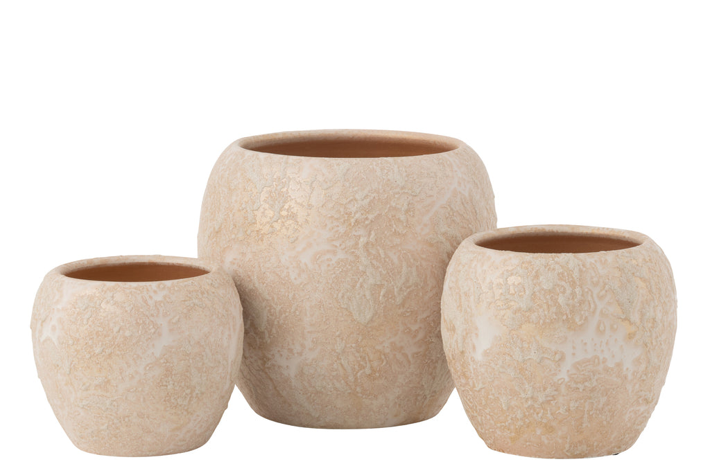 Bloempot Rond Terra Rose Goud Groot