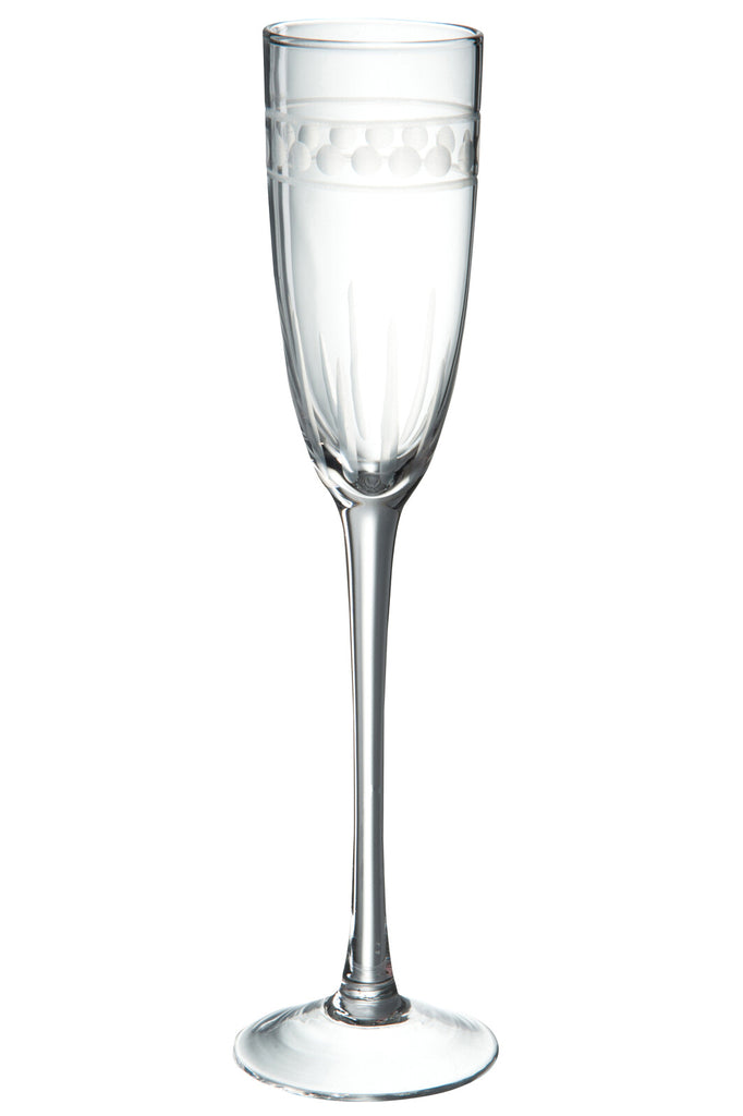 Fluitbalpatroon Glas Transparant 6X6x26cm