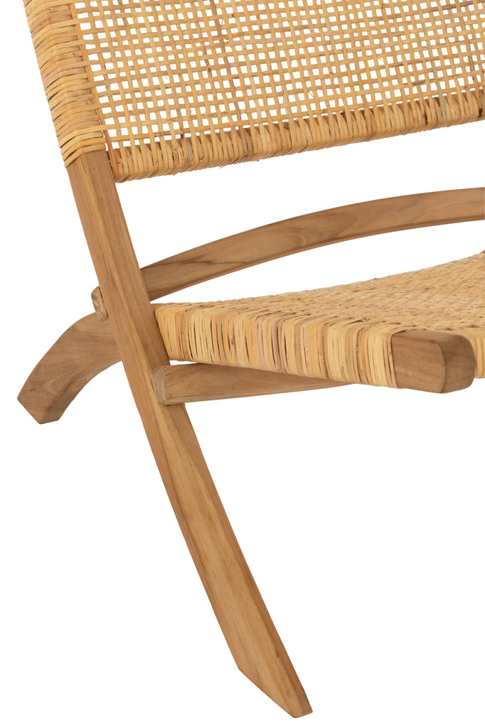 Vouwstoel Rotan/Teak Natuurlijk