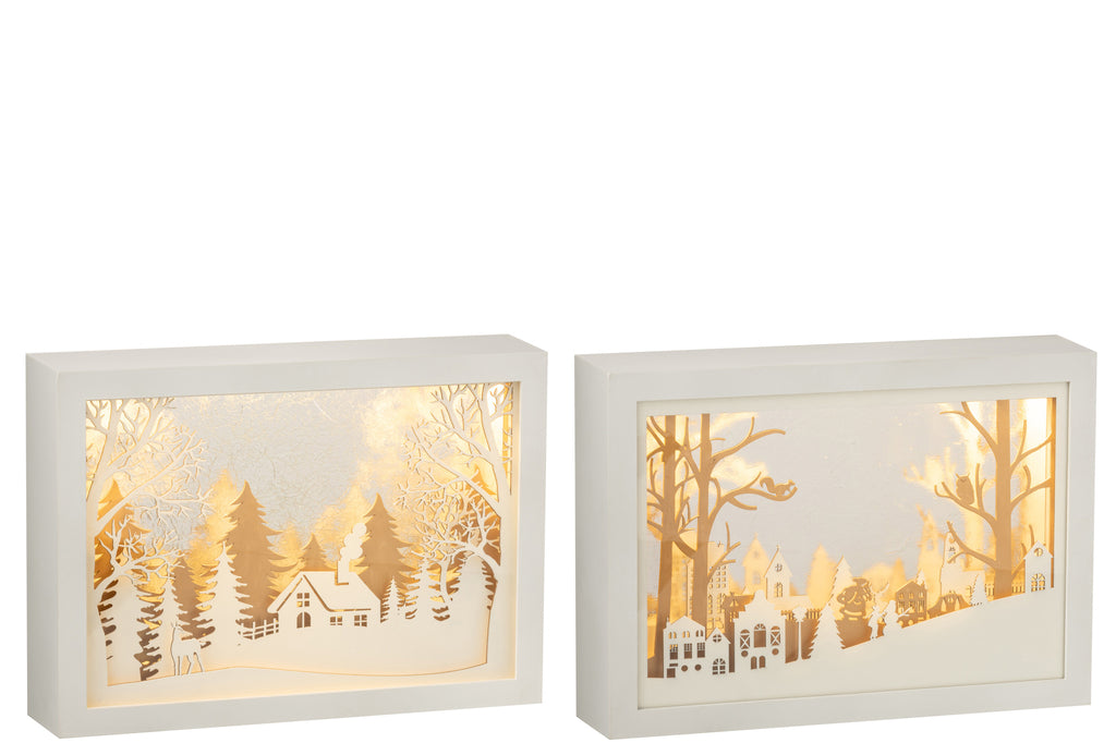 Frame Low 3D Led Winter Pvc/Glas Goud Assortiment Van 2