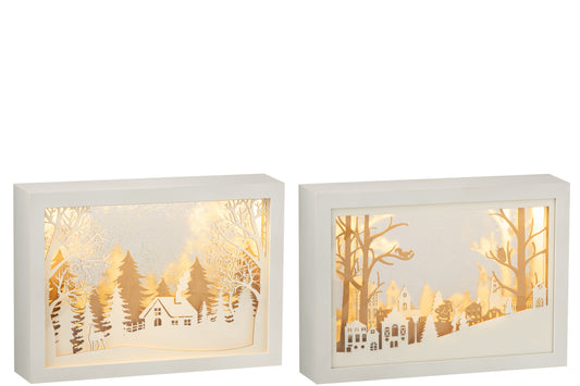 Frame Low 3D Led Winter Pvc/Glas Goud Assortiment Van 2