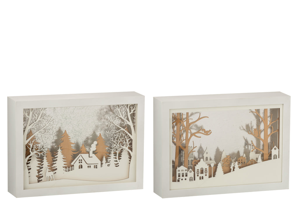 Frame Low 3D Led Winter Pvc/Glas Goud Assortiment Van 2