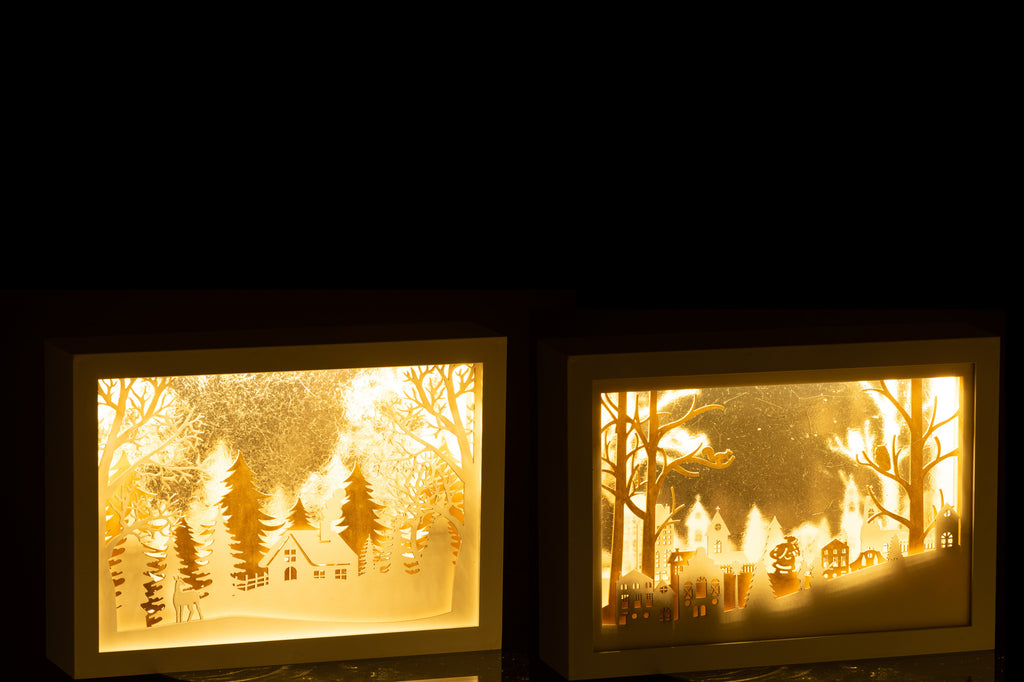 Frame Low 3D Led Winter Pvc/Glas Goud Assortiment Van 2