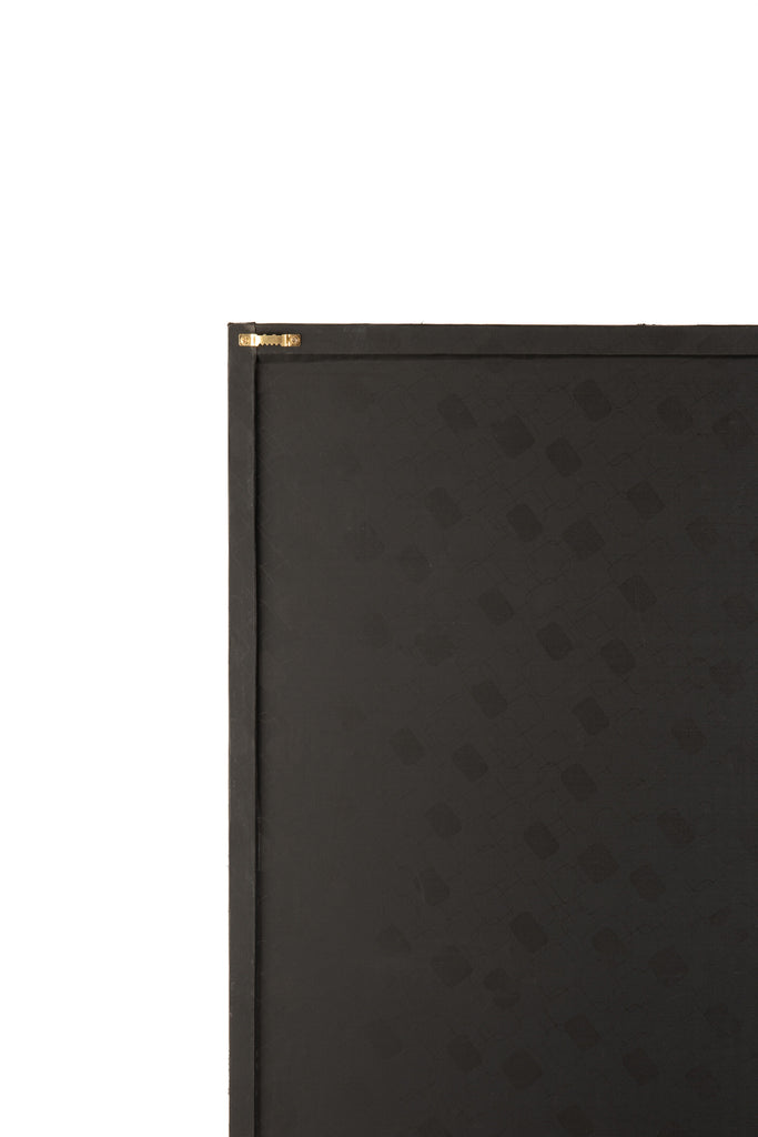 Frame Rechthoek Cirkel Leer Zwart/Goud Groot