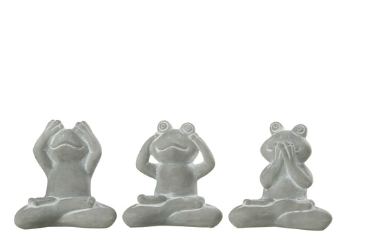 Kikkers Zien/Horen/Spreken Cement Grijs Assortiment Van 3