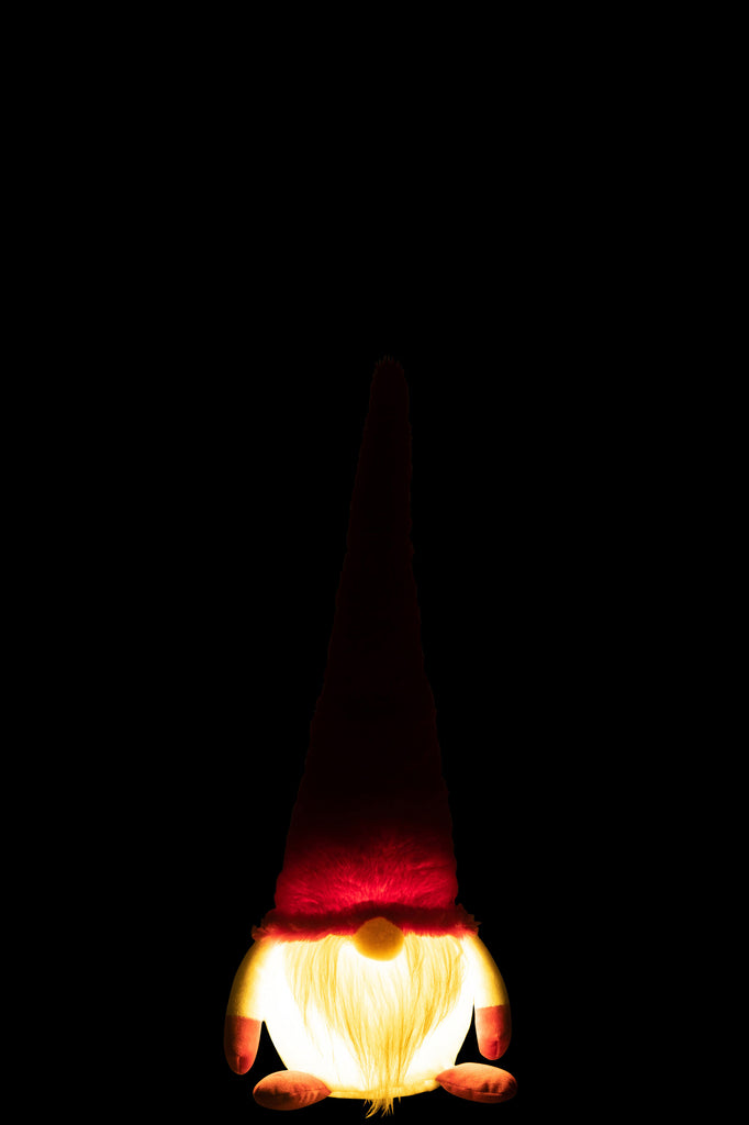 Gnome+Led Textiel Rood/Wit Groot
