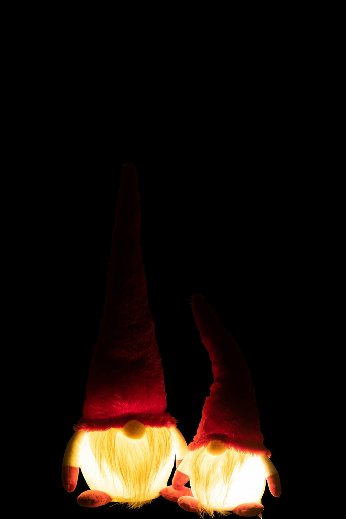 Gnome+Led Textiel Rood/Wit Groot
