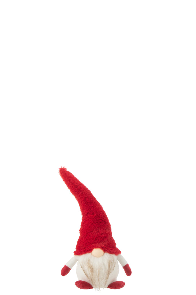 Gnome+Led Textiel Rood/Wit Klein
