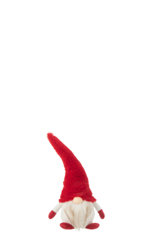 Gnome+Led Textiel Rood/Wit Klein