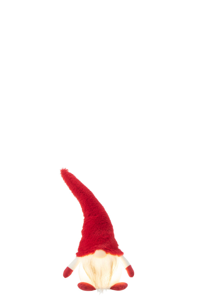 Gnome+Led Textiel Rood/Wit Klein