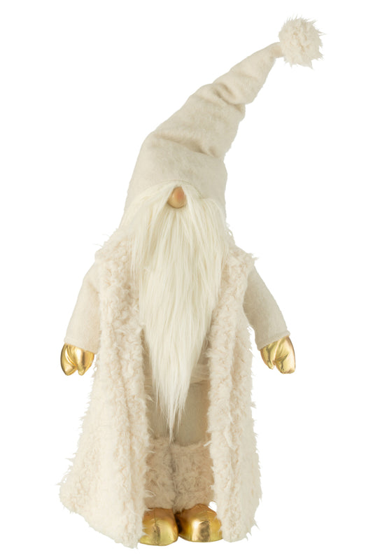 Gnome Lange Jas Textiel Crème/Goud Groot