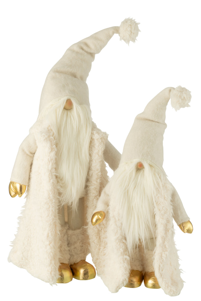 Gnome Lange Jas Textiel Crème/Goud Groot