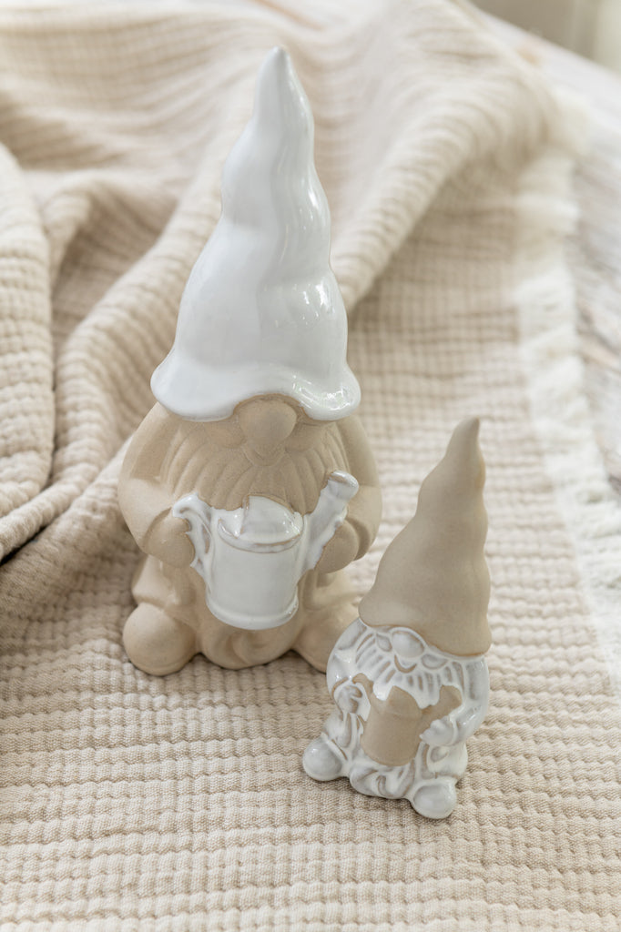 Gnome Gieter Porselein Wit/Beige Groot Assortiment Van 2