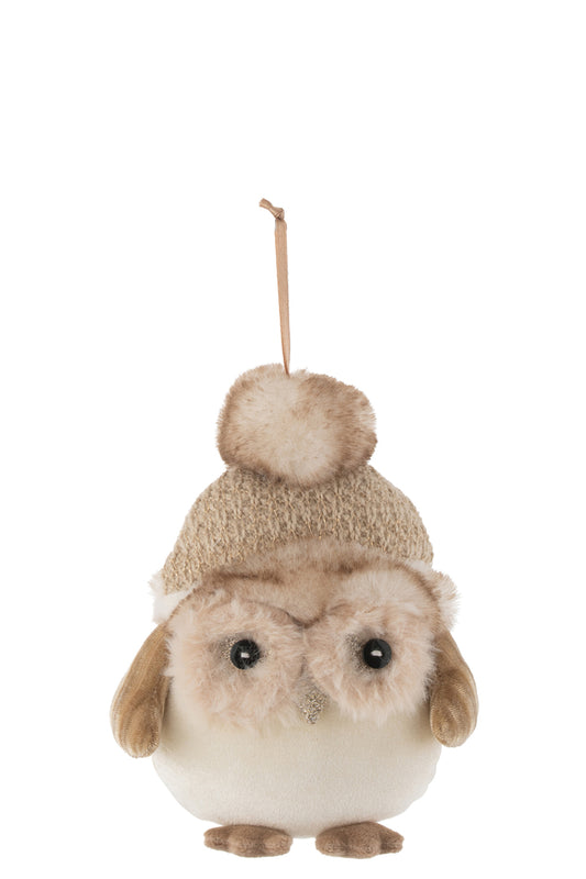 Hanger Uil Textiel Beige/Bruin Klein