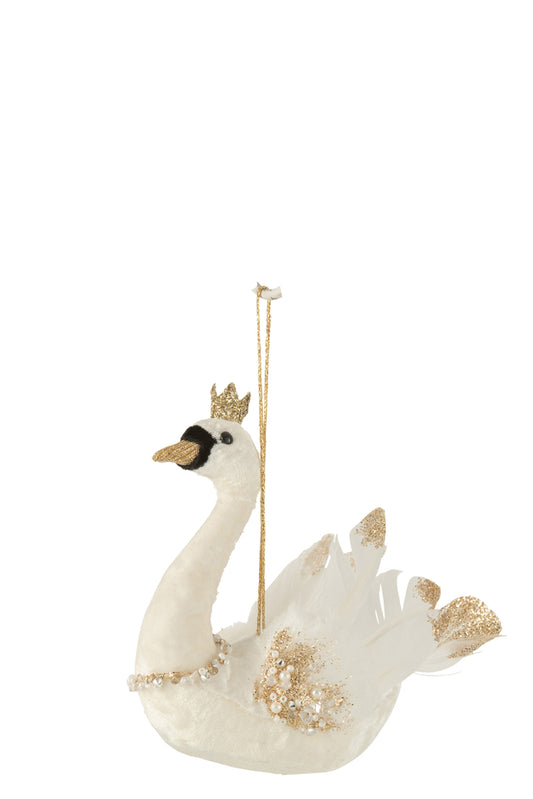 Hanger Zwanenveren Fluweel Ecru Goud