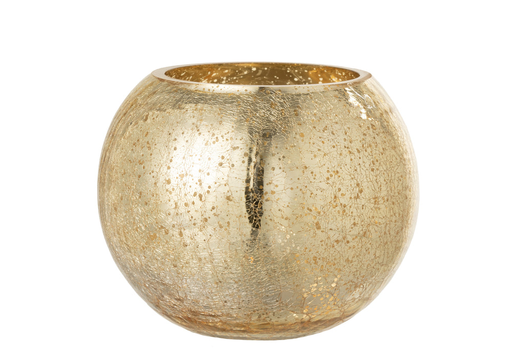 Orkaanlichtbal Craqueléglas Pareleffect Goud Groot