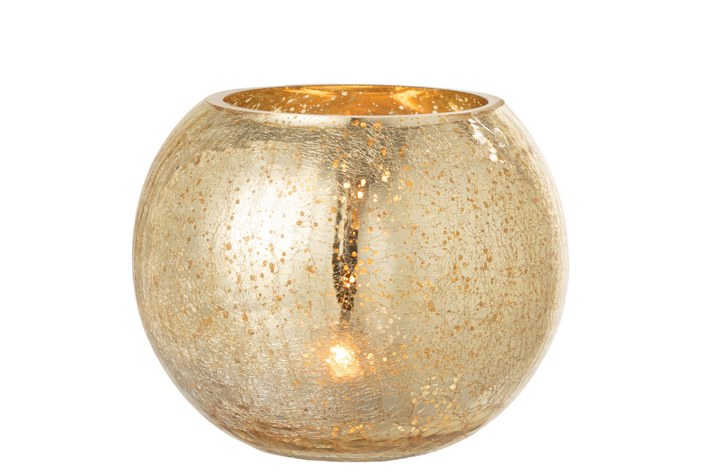Orkaanlichtbal Craqueléglas Pareleffect Goud Groot