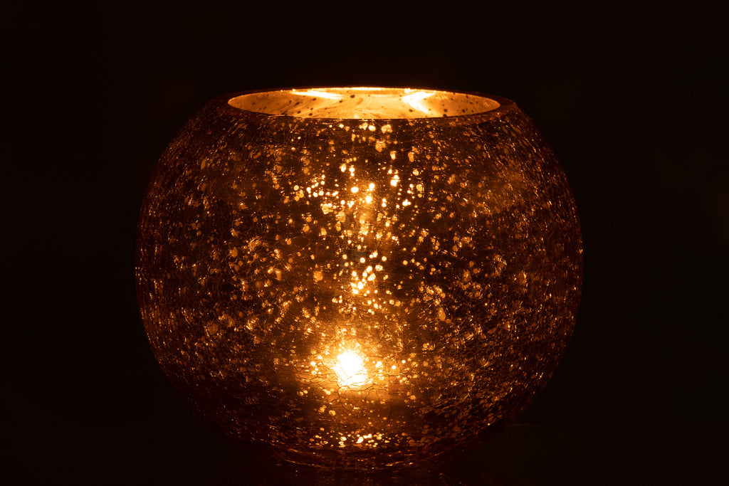 Orkaanlichtbal Craqueléglas Pareleffect Goud Groot
