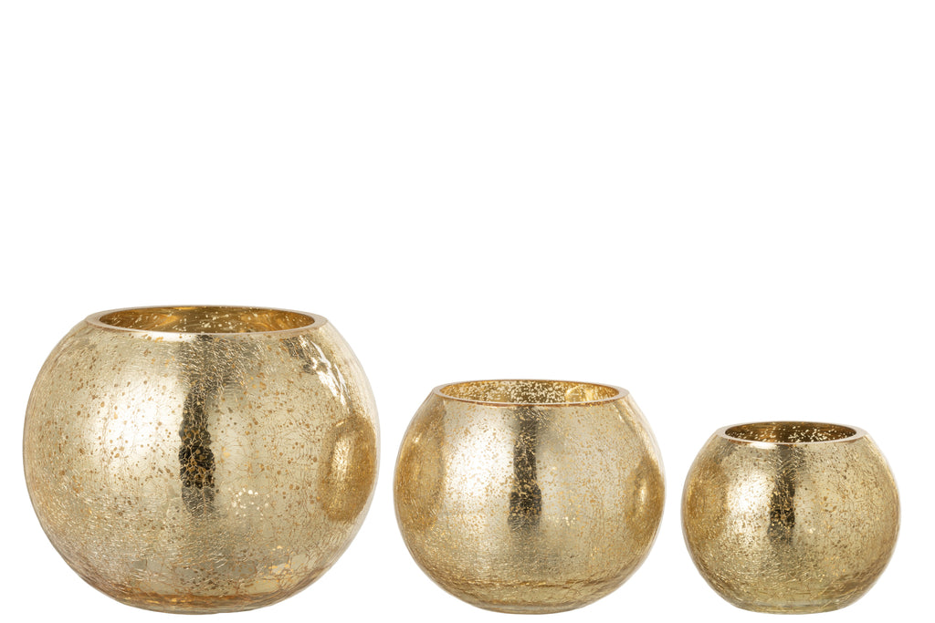 Orkaanlichtbal Craqueléglas Pareleffect Goud Groot