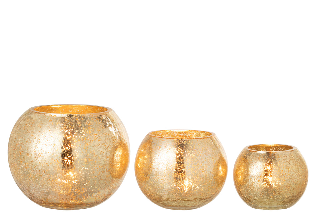 Orkaanlichtbal Craqueléglas Pareleffect Goud Groot