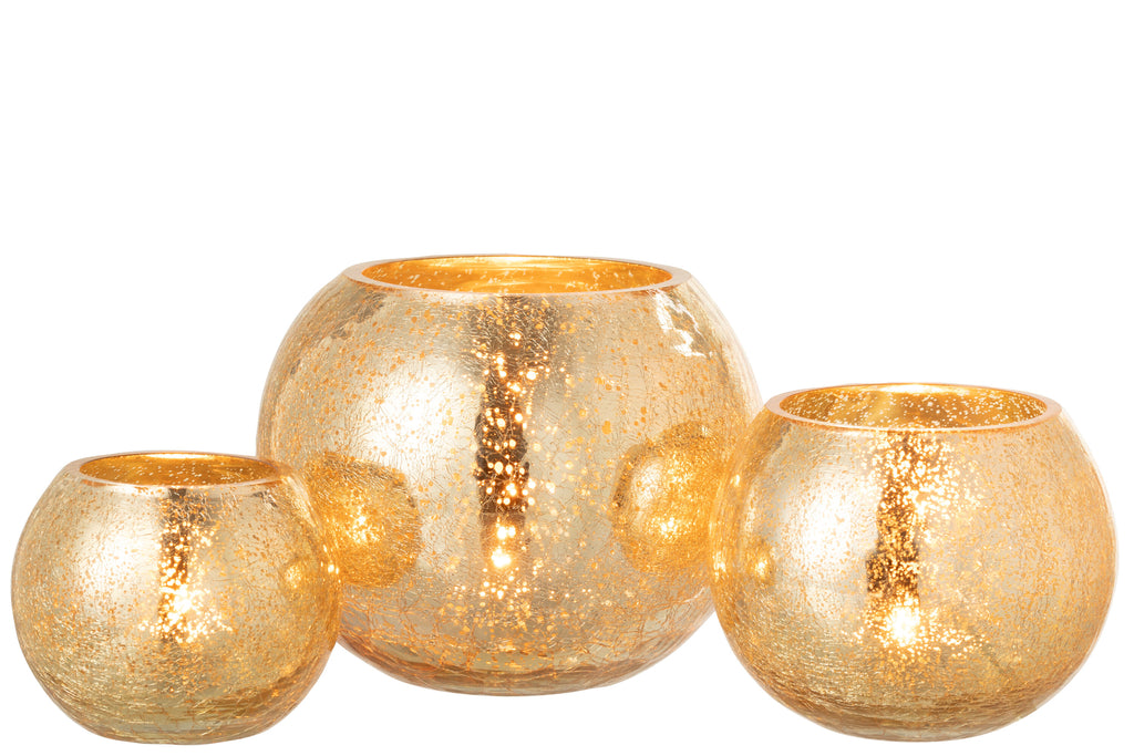 Orkaanlichtbal Craqueléglas Pareleffect Goud Groot