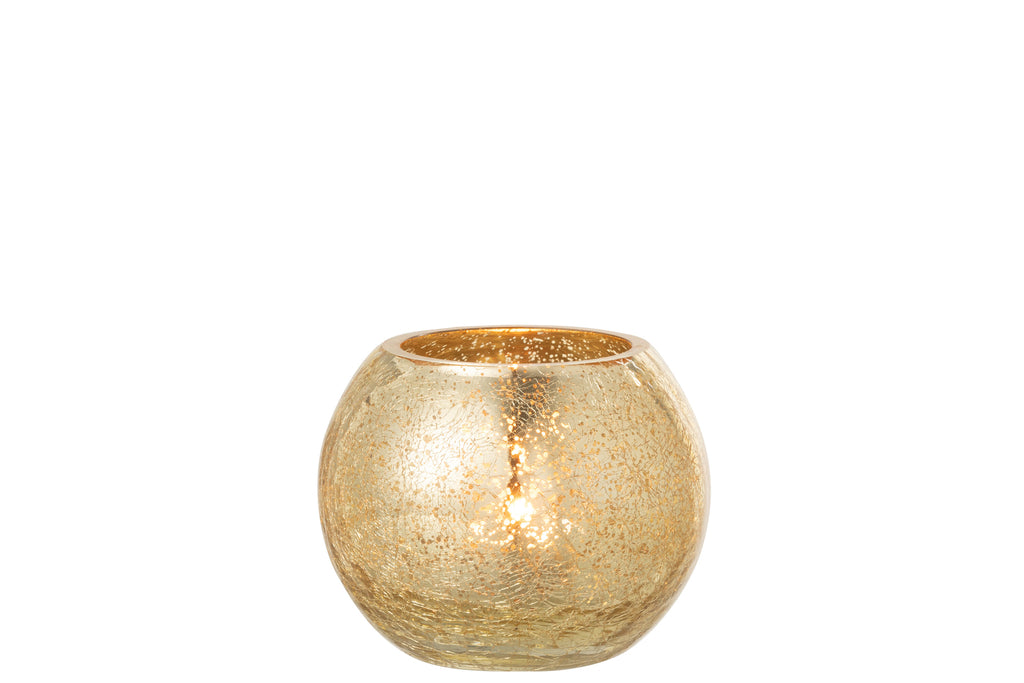 Orkaanlichtbal Craqueléglas Pareleffect Goud Klein